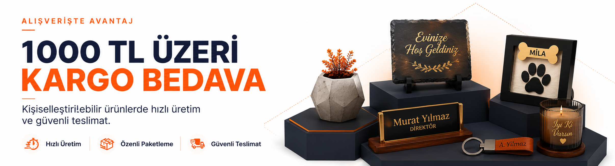 1000 TL üzeri kargo bedava — hızlı üretim, güvenli teslimat