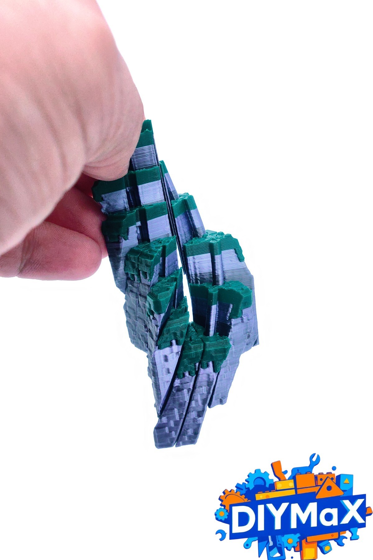 Minecraft Fidget Çim Küp 3.5cm | Pixel Art Kaydırmalı Stres Oyuncağı – El Oyuncağı