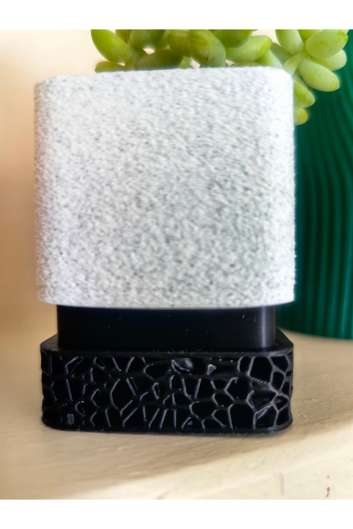 Canlı Sukulentli Dekoratif Mini Beton Görünümlü Saksı - Hediyelik İç Mekan Bitki Saksısı 5x5 cm