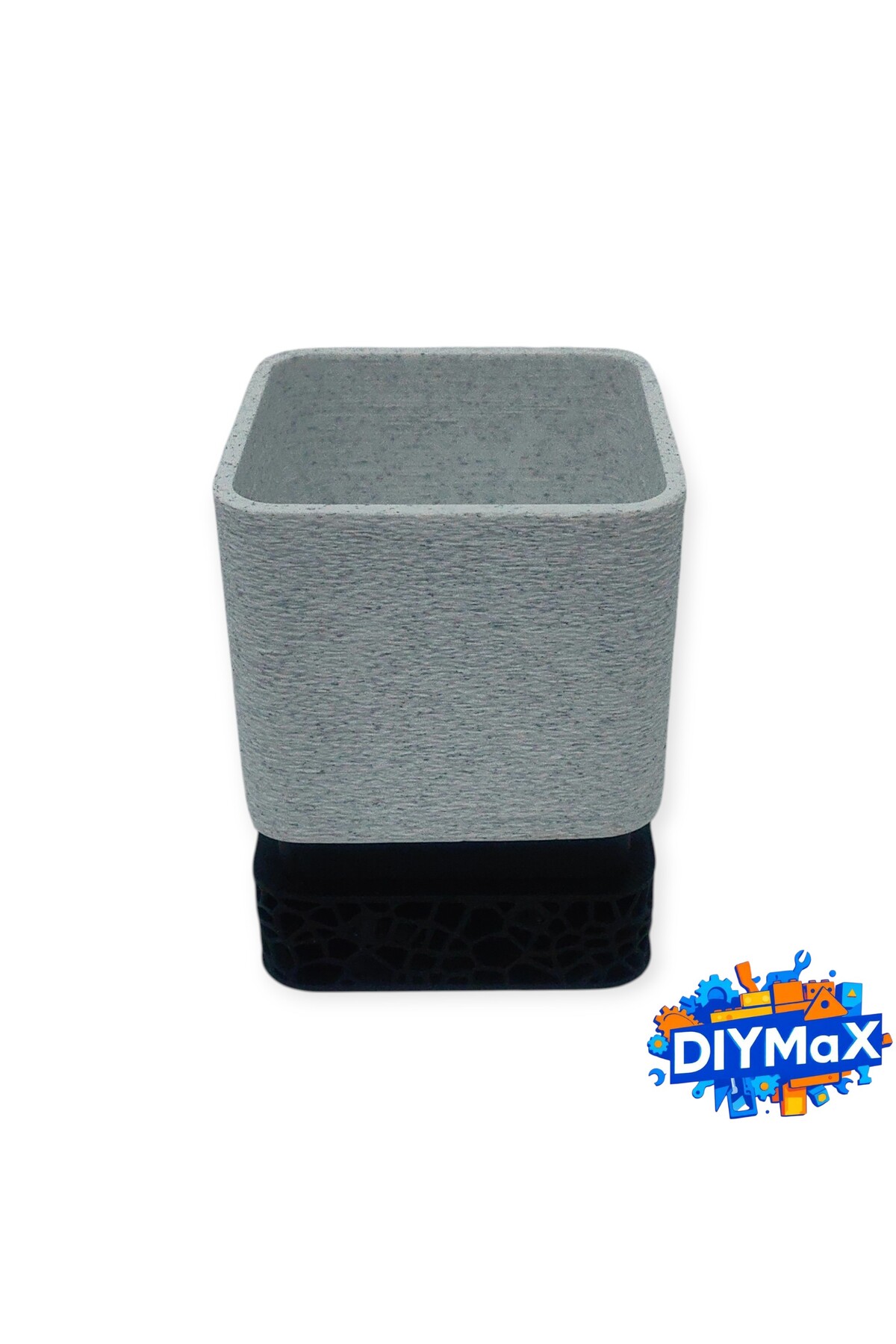 Canlı Sukulentli Dekoratif Mini Beton Görünümlü Saksı - Hediyelik İç Mekan Bitki Saksısı 5x5 cm