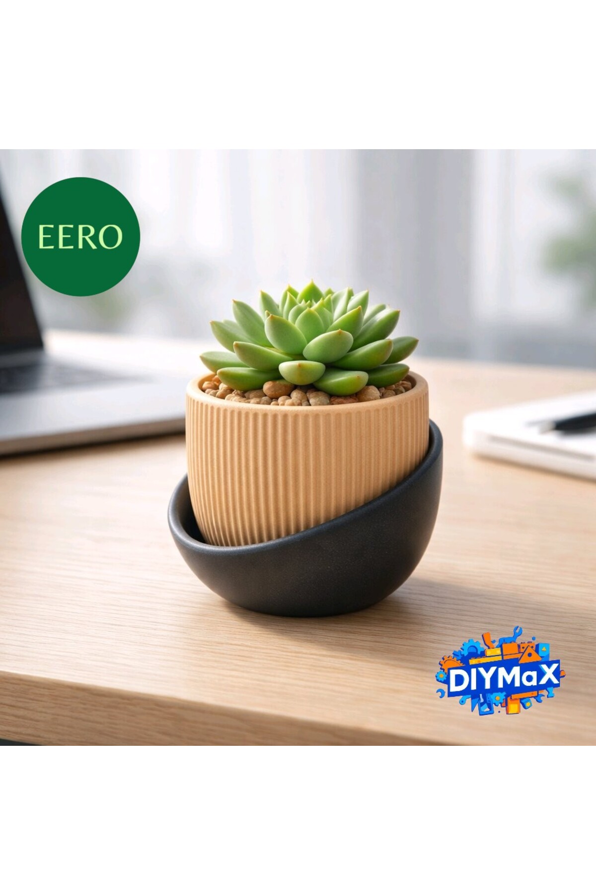 Eero Planter Saksı 8x8 cm Dekoratif Modern Minimal Sukulent Saksısı Kaktüs Saksı