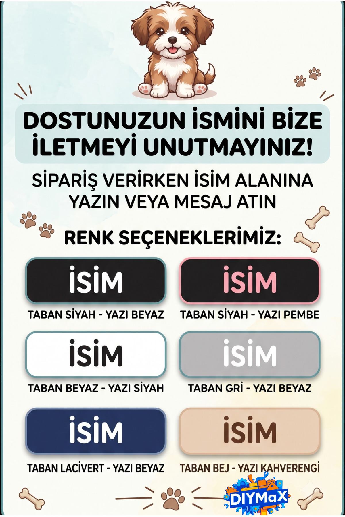 Kişiye Özel Köpek Künyesi İsimli Tasma Plakası Anahtarlık35mm