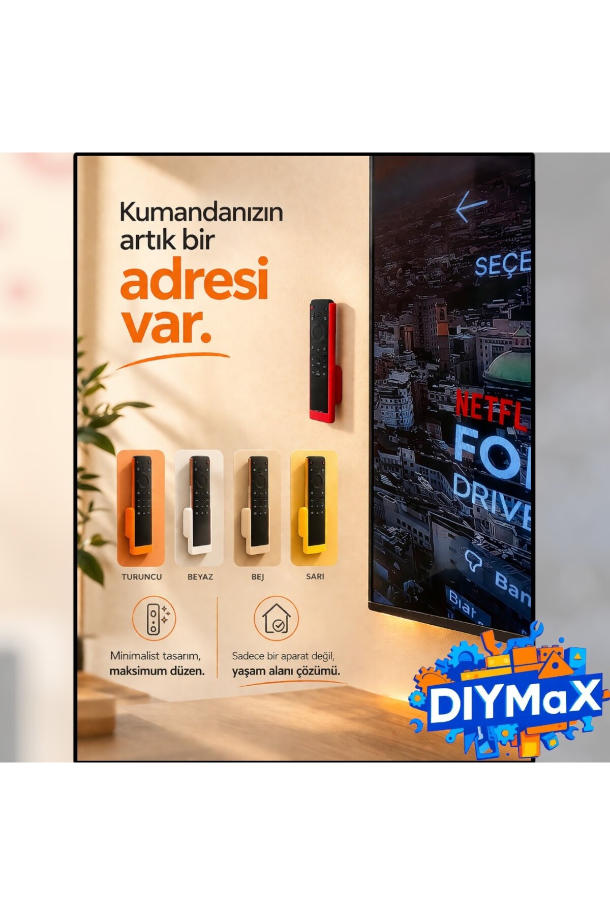 Samsung TM2360E Solar Kumanda Koruyucu Kılıf ve Duvar Askısı