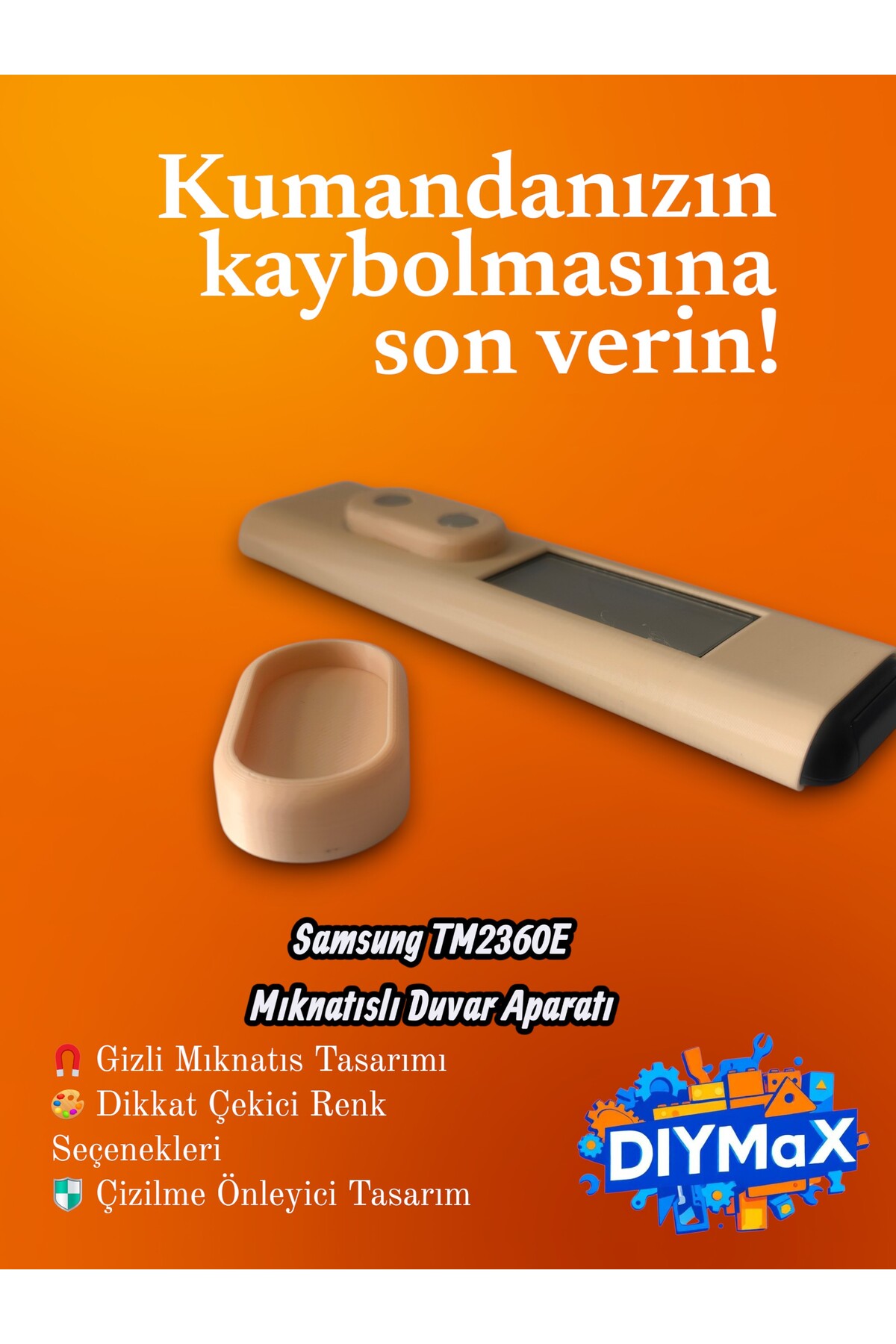 Samsung TM2360E Solar Kumanda Kılıfı ve Mıknatıslı Duvar Aparatı | 2023+ Uyumlu| Çizilme Önleyici