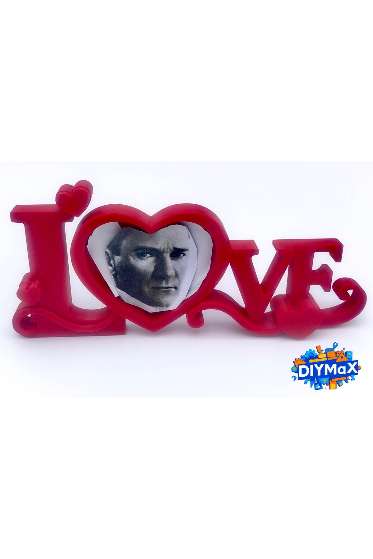 LOVE Yazılı Fotoğraf Tutucu Stand – Kırmızı Dekoratif Fotoğraf Çerçevesi