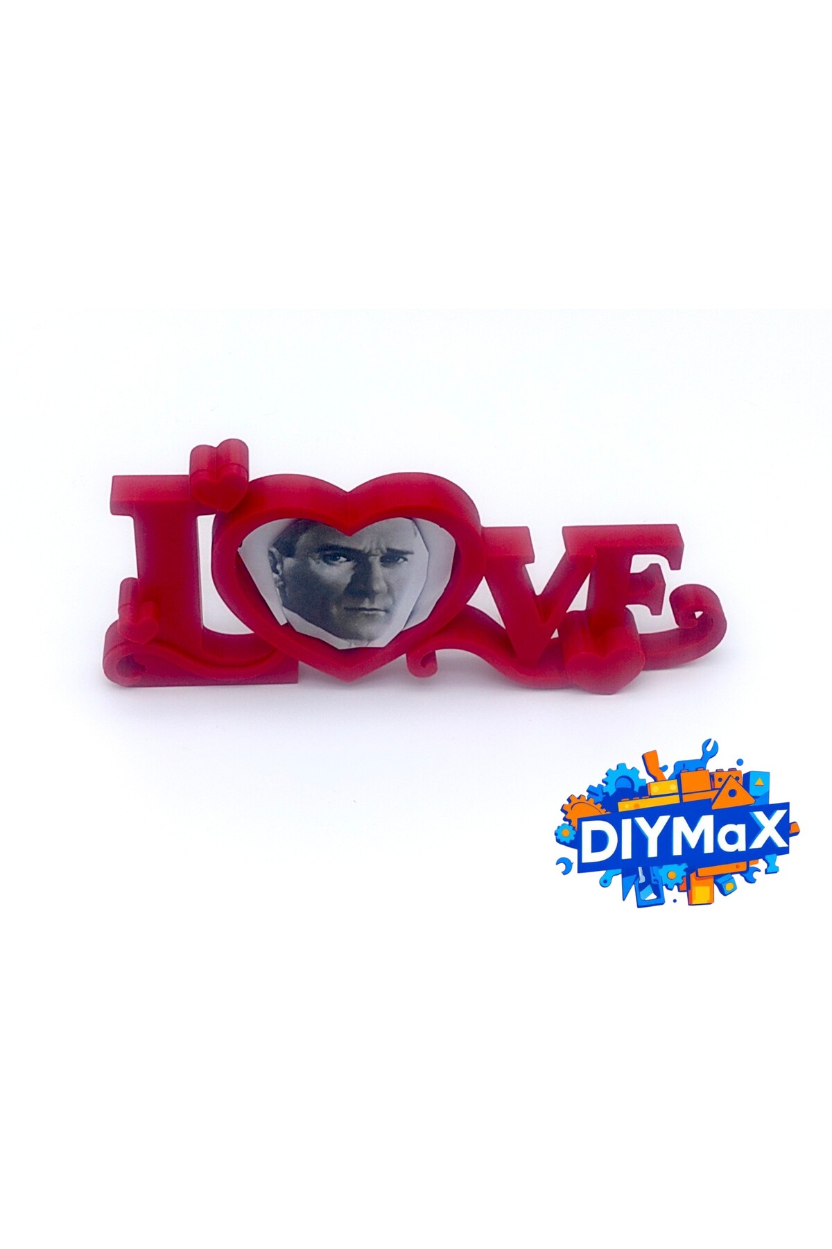 LOVE Yazılı Fotoğraf Tutucu Stand – Kırmızı Dekoratif Fotoğraf Çerçevesi