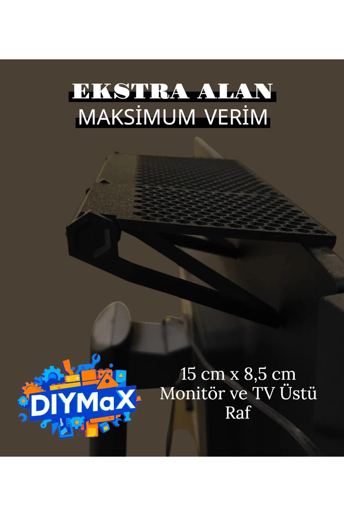 Ayarlanabilir Monitör & TV Üstü Raf – 15x8,5 cm Gamer Setup & Home Office Organizer Platform