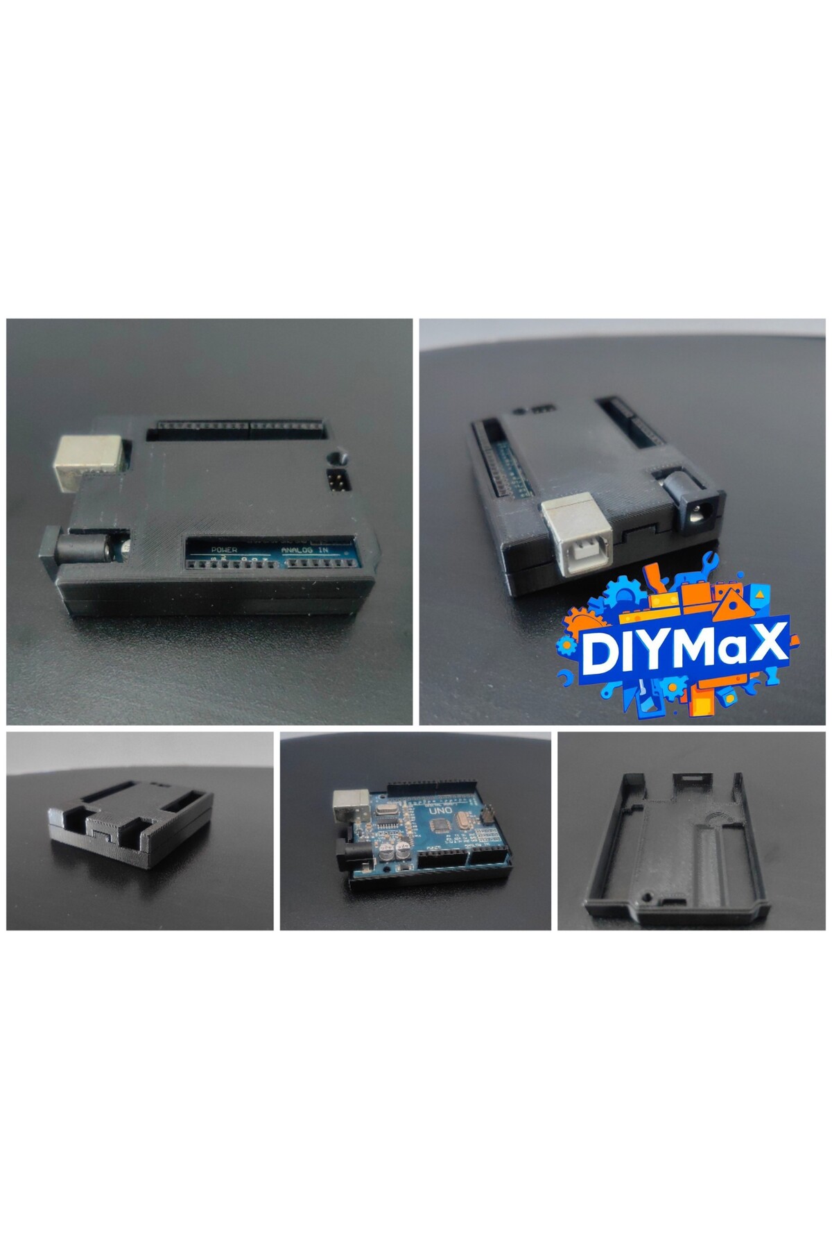 Kapaklı Arduino Uno Slim Montaj Kutusu | Koruyucu Plastik Kutu | Elektronik Proje Organizeri