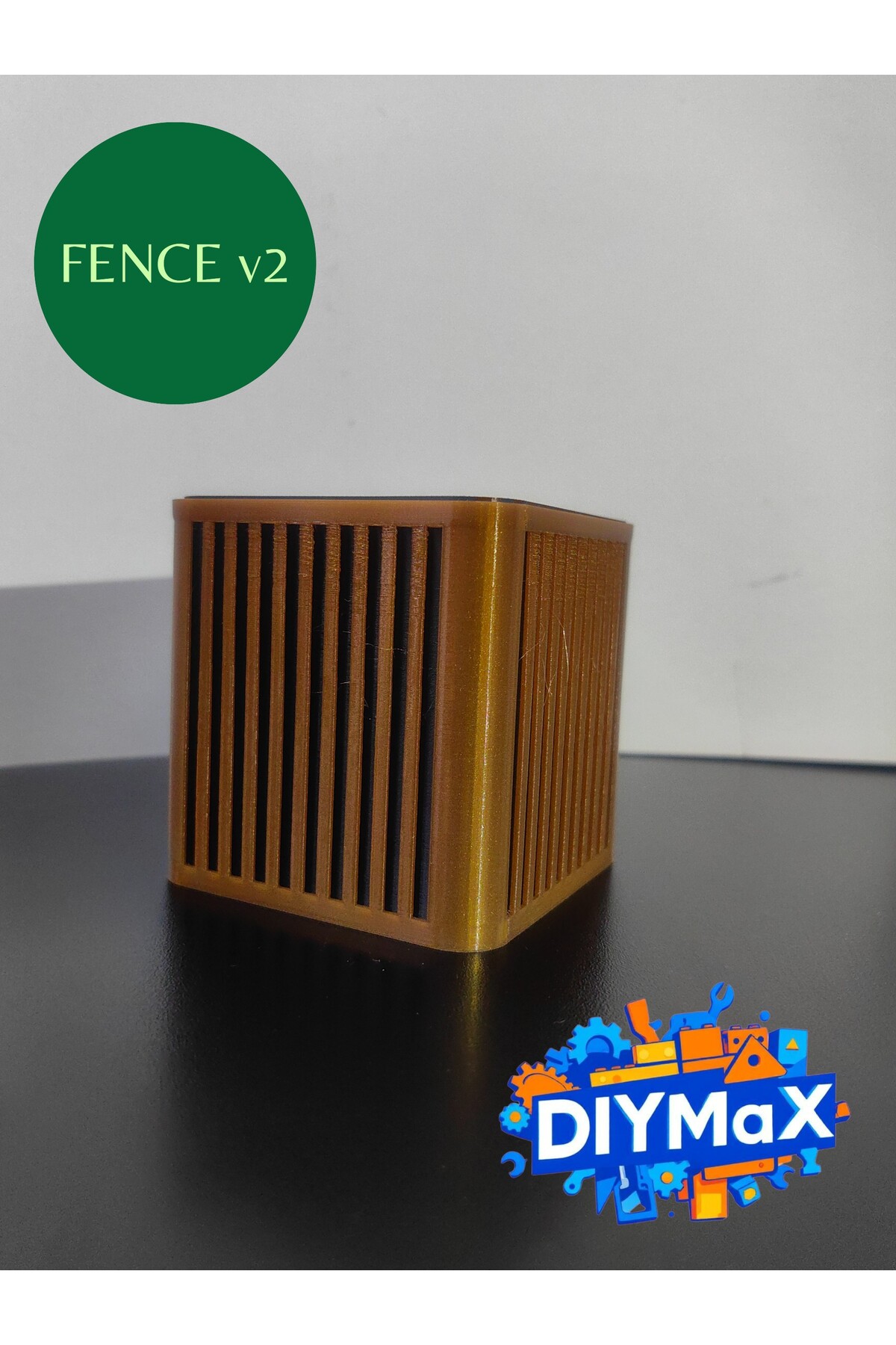 Fence V2 İç İçe Geçmeli 2 Parça Saksı & Organizer 8x8x8 cm Modern Dekoratif Masaüstü Tasarım