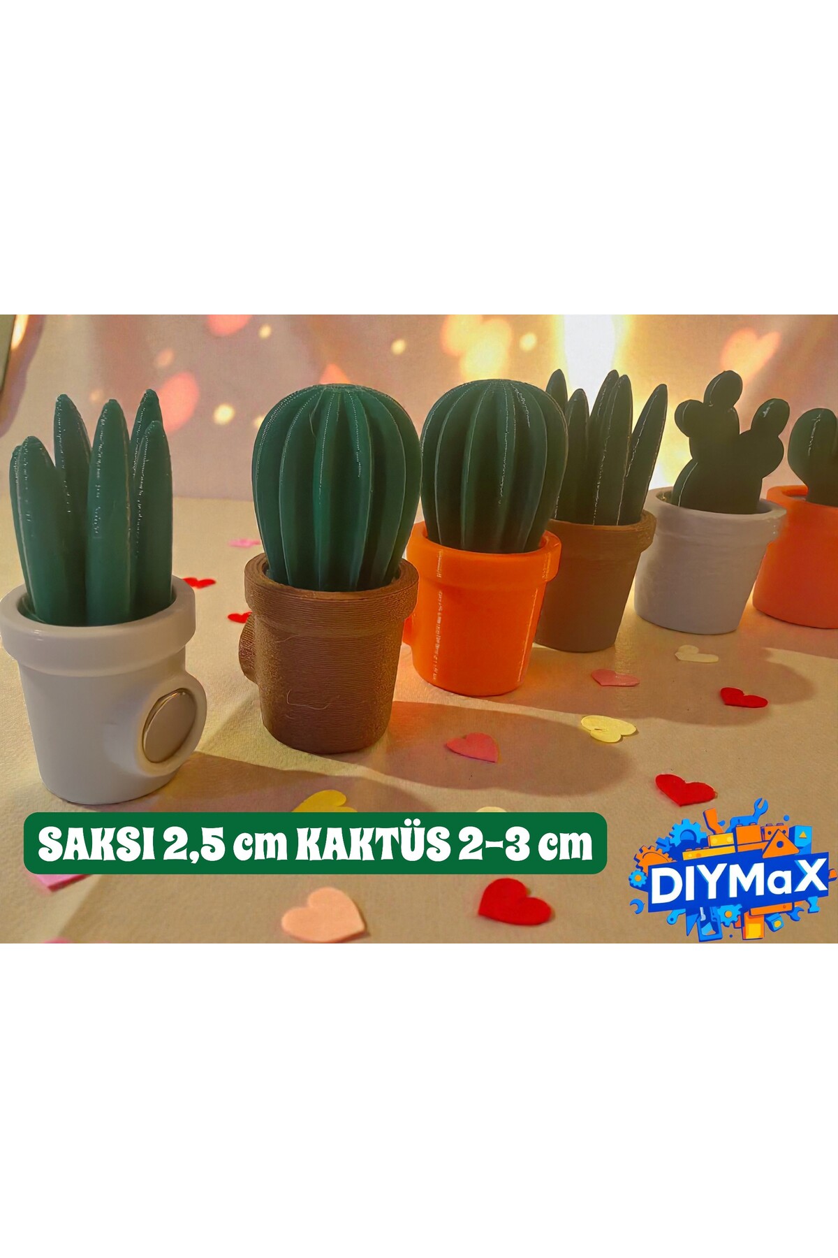 5’li Kaktüs Magnet Seti – Sevimli Mini Saksılı Kaktüs Buzdolabı Süsü