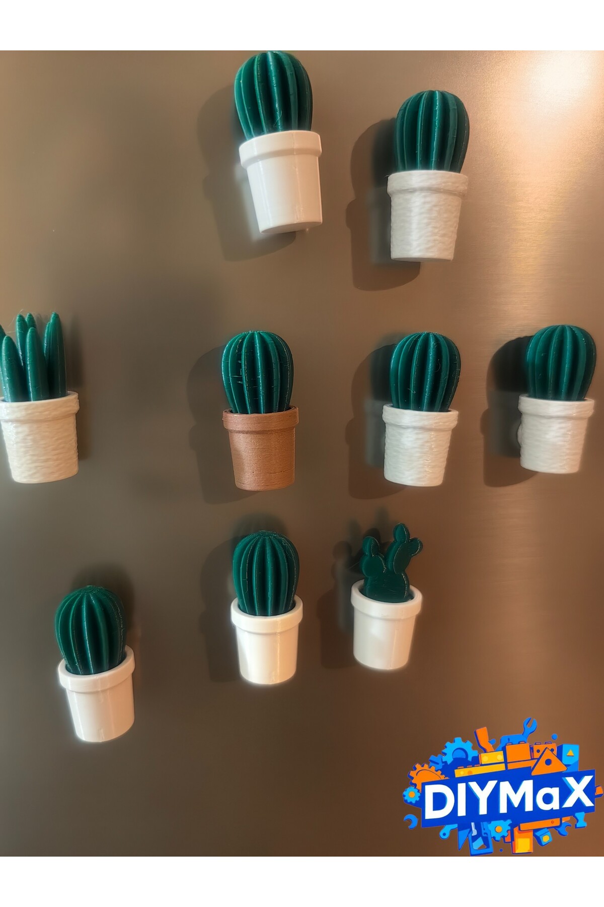 5’li Kaktüs Magnet Seti – Sevimli Mini Saksılı Kaktüs Buzdolabı Süsü