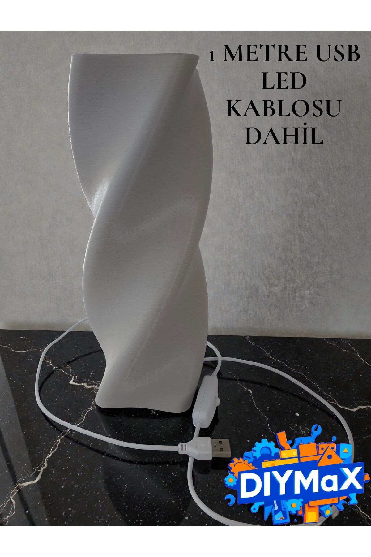 Swirled LED Gece Lambası – Modern Spiral Tasarım Dekoratif Masa Lambası