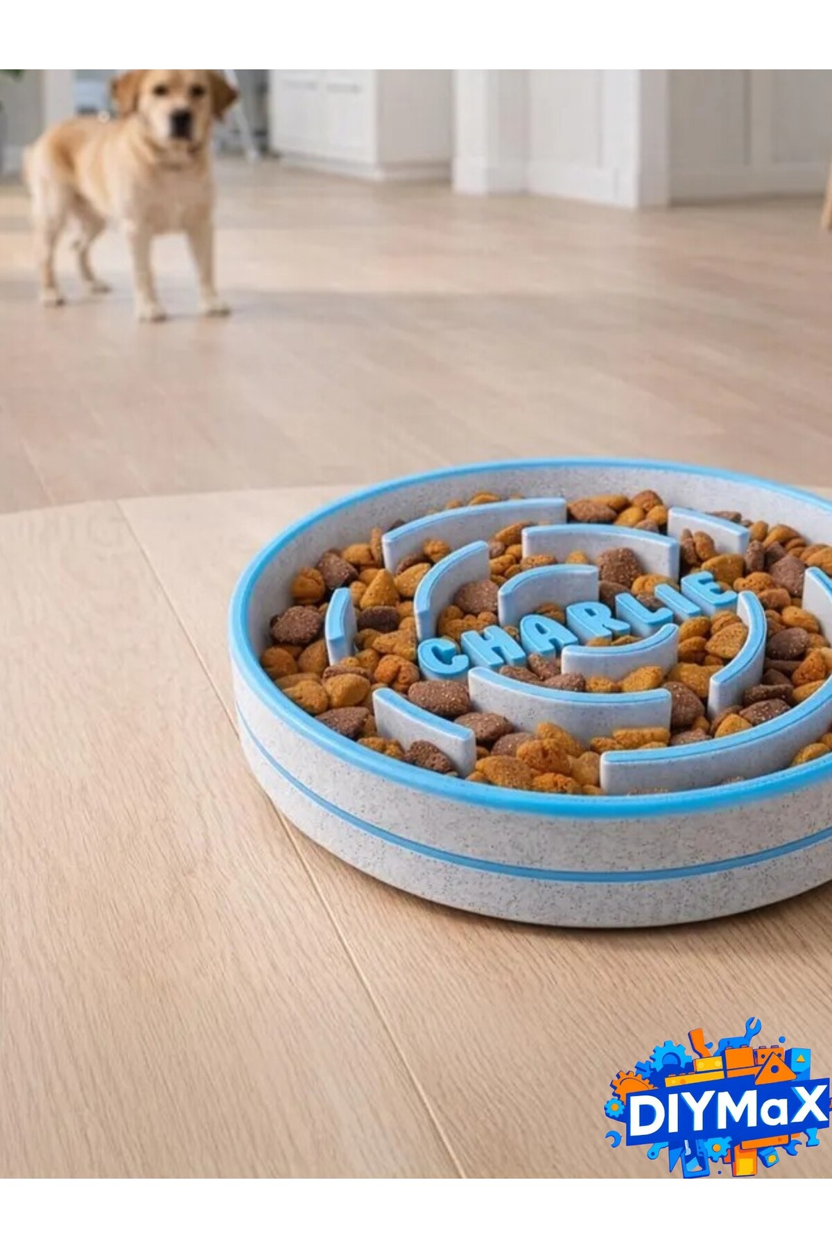 ORTA BOY - Hızlı Yeme Önleyici Köpek Mama Kabı - Kişiye Özel Labirent Tasarım Anti-Stress Diyet Kabı