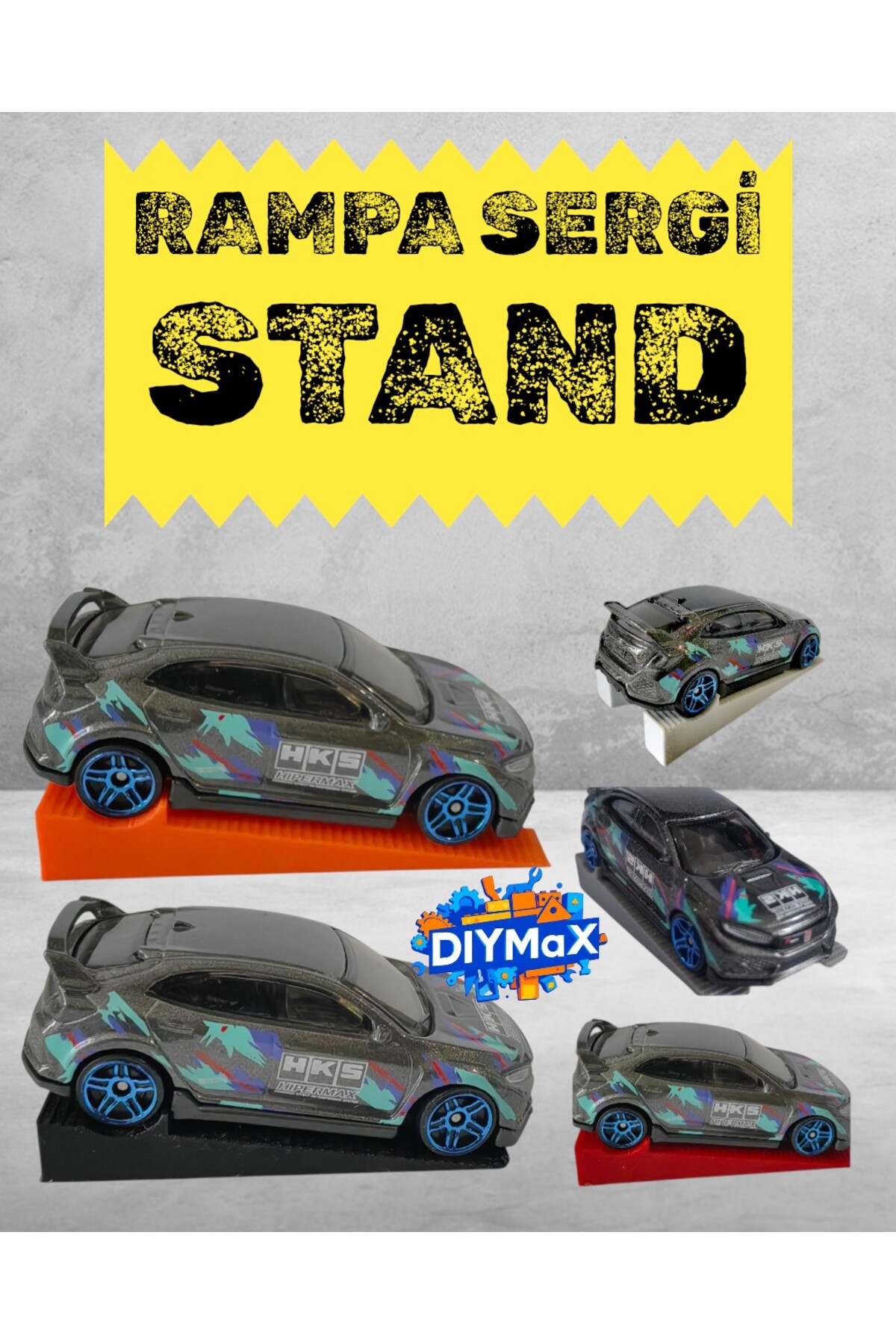 1/64 Ölçek Diecast Araba Rampa Standı 10'lu Set – Hot Wheels, Matchbox ve Mini GT Koleksiyon Sergileme Platformu