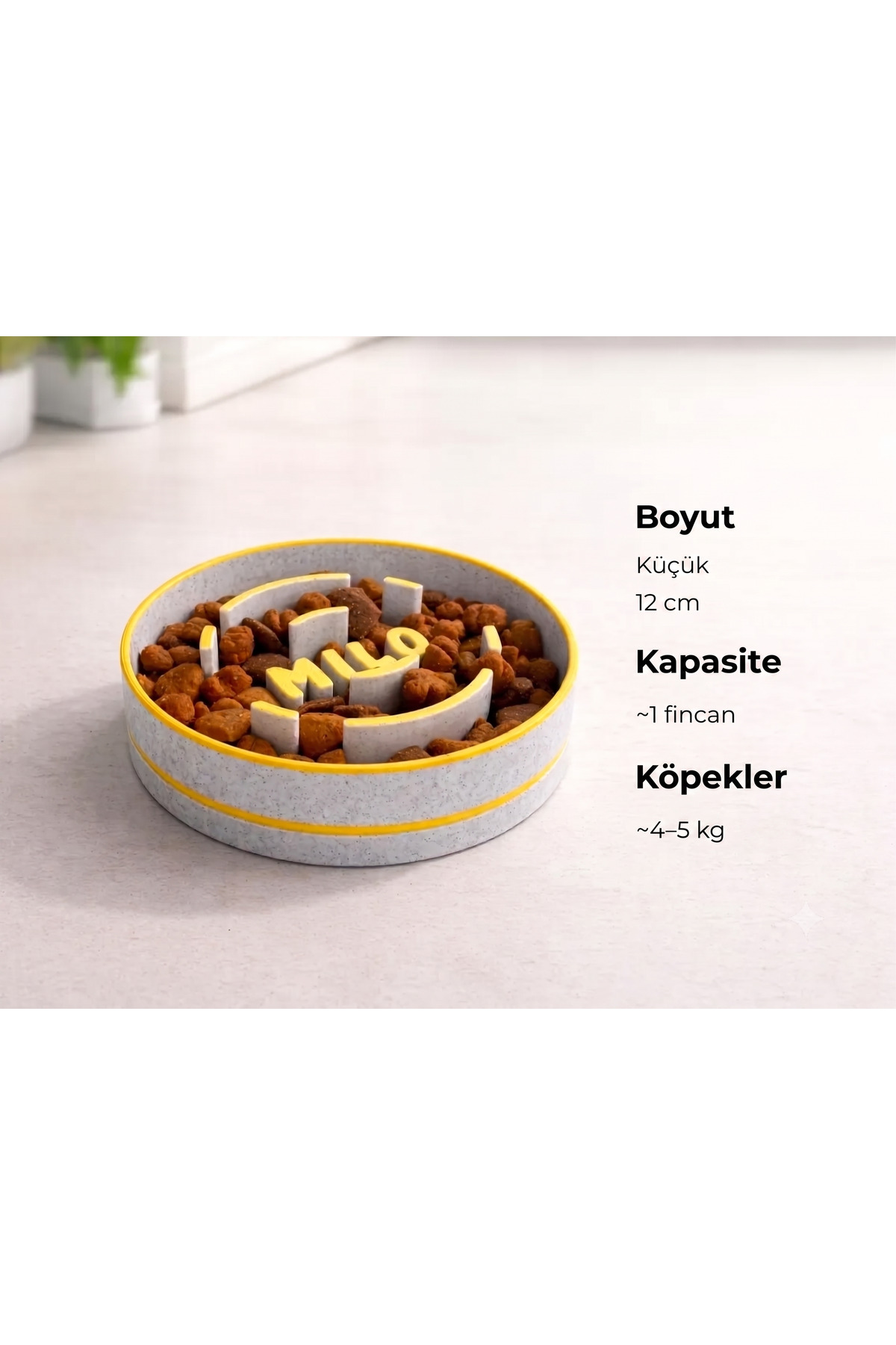 İsimli Hızlı Yemek Önleyici Köpek Mama Kabı - Labirent Tasarım Anti-Stress Diyet Kabı - KÜÇÜK BOY
