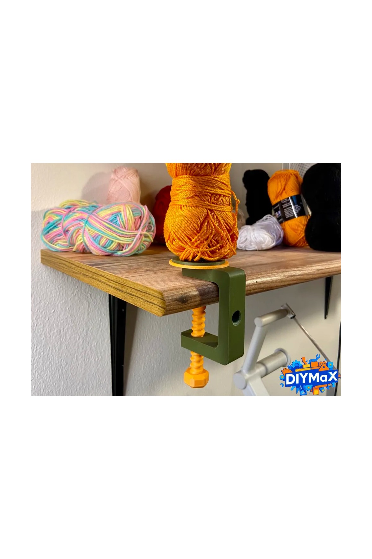 Pratik Dönen Yumak Tutucu Standı - Amigurumi, Tığ İşi ve Örgü İpi Düzenleyici Aparat - Sabitleyici