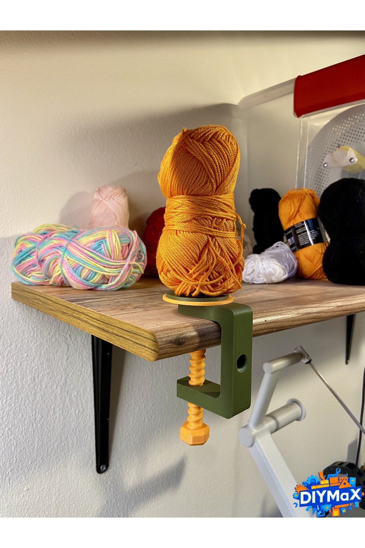 Pratik Dönen Yumak Tutucu Standı - Amigurumi, Tığ İşi ve Örgü İpi Düzenleyici Aparat - Sabitleyici