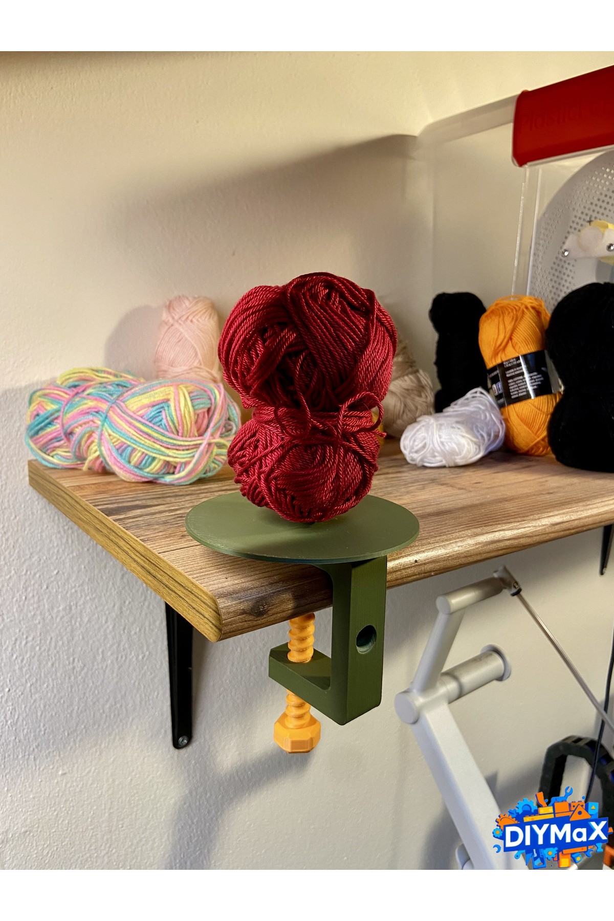 Pratik Dönen Yumak Tutucu Standı - Amigurumi, Tığ İşi ve Örgü İpi Düzenleyici Aparat - Sabitleyici