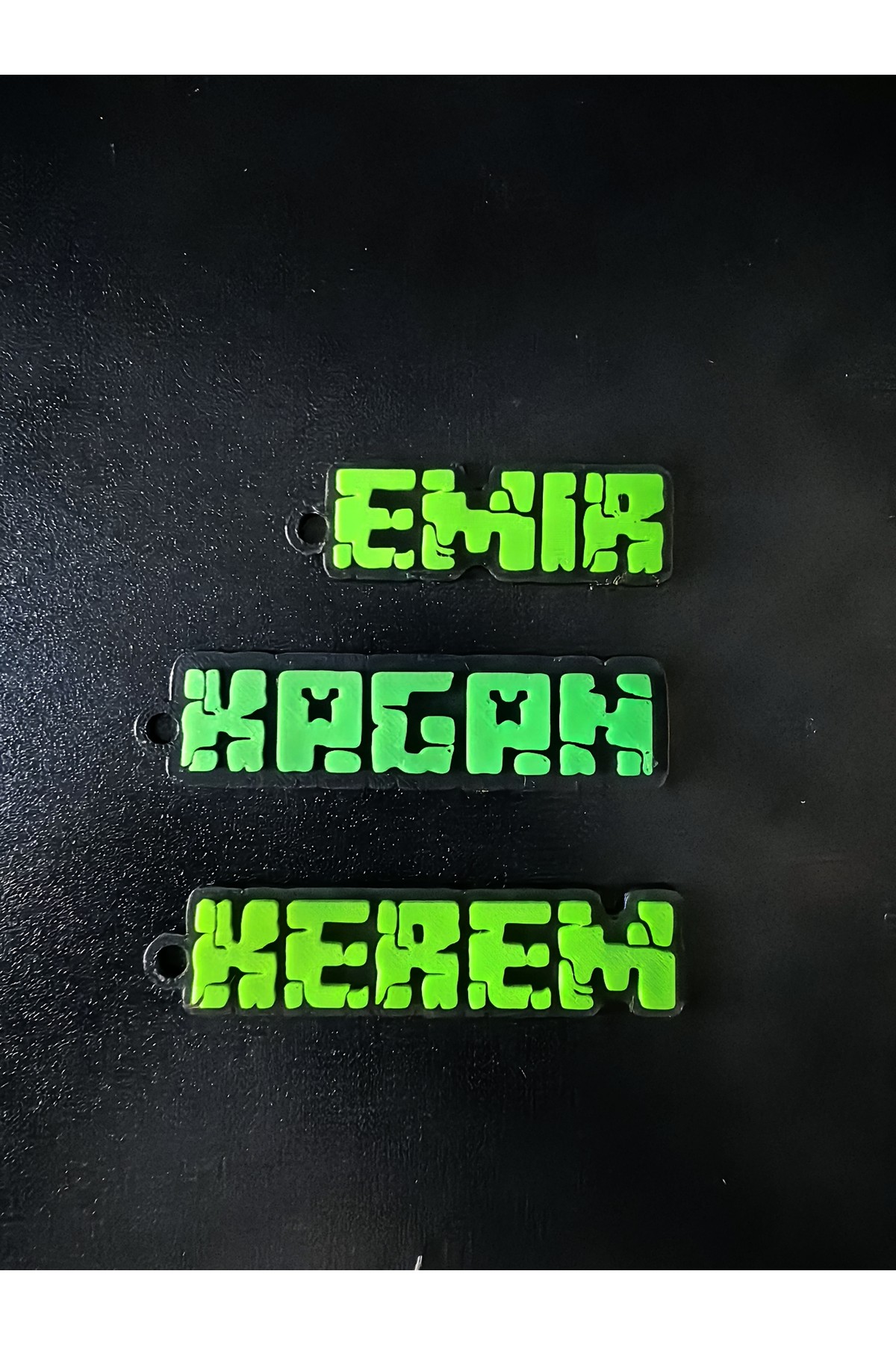 Kişiye Özel İsimli Anahtarlık - Minecraft Temalı Kalemlik,Okul ve Beslenme Çantası Süsü