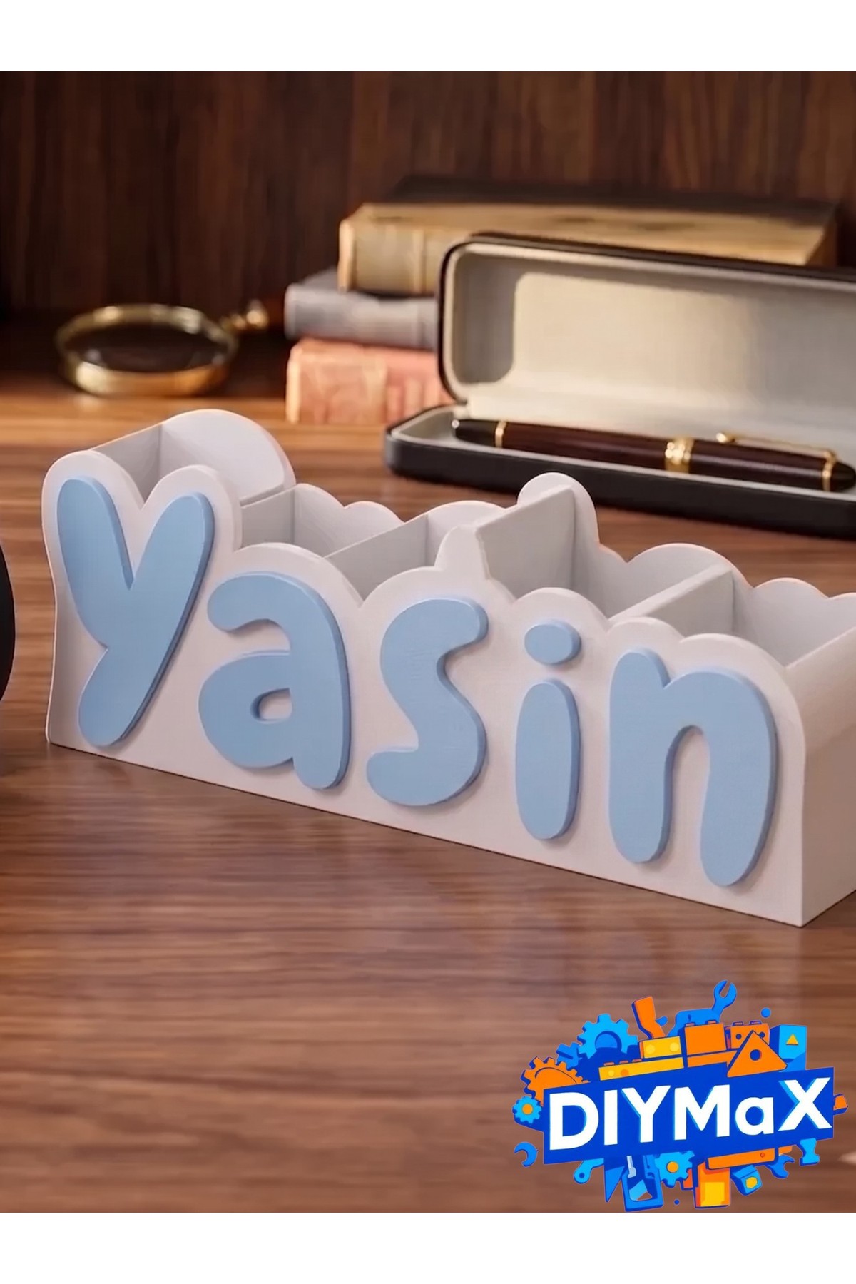 Kişiye Özel İsimli Masa Düzenleyici Kalemlik - Çocuk Odası Organizeri, Okula Dönüş Hediyesi